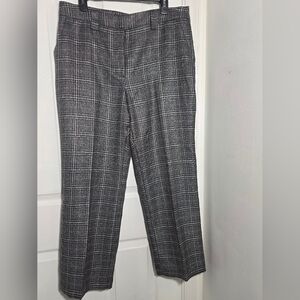 Worthinton Modern Straight Leg Metallic Plaid Black Gray 14P
